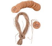 100pcs/lot Handmade with Love Labels Hang Tags Blank Kraft Paper String Tag Labels Party Favors Gift