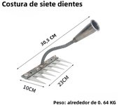 5/6/7/8 Teeth Iron Gardening Hoe Weeding Rake Farm Tool Grasping Raking Loosening Soil Nail Rake Tool Artifact Harrow Farm Tool