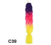 24Inch Synthetic Braiding Hair Extension Ombre Color Rainbow DIY Jumbo Hair Pink Red Blue Hairstyle for Women