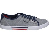 PEPE JEANS | Zapatillas Pepe Jeans para Hombre – Lonas en Color Gris Jeans con Detalles – Sneakers con Cordones – Estilo Casual – Moda – Versátiles y Cómodas – Combinables – Modelo PMS30817-564
