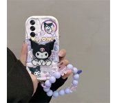 Sanrio 3D Kuromi Hello Kitty Bracket Bracelet Case for OPPO Reno 12F 11 11F 5G 8 11 12 Pro A58 A78 A79 A98 5G Reno 7 4G 5 6 Lite