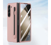 For Samsung Z Fold 6 Case With S Pen Holder and Pen Pure Color Slim Matte PC Built-in Screen Protector Cover for Galaxy Z Fold 5