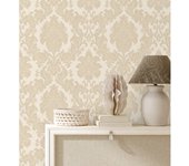 Muestra DIN A4 de Papel pintado vinílico lavable damasco clásico efecto entelado con textura en relieve - Milano Legacy 682834 de GAULAN