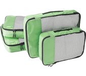 Organizador Para Maletas, Organizadores de Viaje, con Cremallera, Juego de 4 Bolsas, Grande, Gris