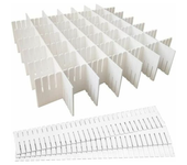 Pack  Laminas 3 paquetes x 3 unidades. Separadores de cajones ajustables con hebilla fija, color blanco 42.3x 6,5cm, organizador de cajones,armarios recortables para calcetines, ropa interior, maquillaje, cocina,baño, tocador
