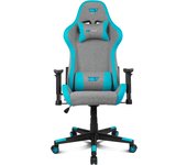 DRIFT GAMING DR90- Silla Profesional, Tejido Fabric Transpirable, reposabrazos 2D Acolchado, Base Nylon Reforzada, pistón Clase 4, inclinación, cojin Lumbar/Cervical, Gris/Azul
