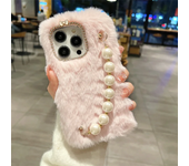 The New Fall/Winter Plush Niche Pearl Bracelet Phone Case For iPhone 15 14 Plus 13 12 Pro 11 Max Case