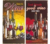 ORIGEN Home Decor - Adorno Pared Vino Pack 2 Unidades Adorno Pared  Placas De Madera Rojo - 40x0x20 cm 29669