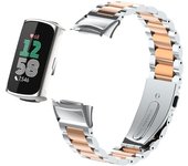 Stainless Steel Strap for Fitbit Charge 6 and 5, Metal Adjustable Wristband, Correa Bracelet, Band Accessories