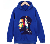 Stephen Curry Avatar Printed Children's Sports Hooded Hoodie Plus Velvet Sweatshirt Basketball Fan Kid Clothing Boys and Girls