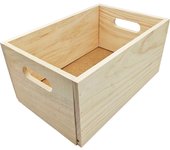 Caja de almacenamiento de madera con asas, caja rectangular decorativa, almacenaje documentos, juguetes, herramientas, comida, ropa, 14 x 30 x 20 cm