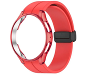 Original Silicone Strap For Samsung Watch 5/4 40 44mm Watch 5 Pro 45mm Magnetic Buckle Band+Case Galaxy Watch 4 Classic 42 46mm