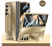 Plating Hinge with Pen 360 Full Screen Protector AG Matte Case for Samsung Galaxy Z Fold 6 5 4 3 5G Shockproof Kickstand Cover
