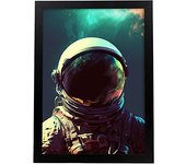 Nacnic Poster Dios Es Un Astronauta - Impresión en Papel de 250 Gr/m² - Marco de Madera MDF - Colgable y Apoyable