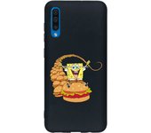 Carcasa para Samsung Galaxy A70 Negro con un diseño de Bob Esponja Burgers