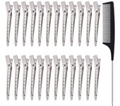 24 Piezas Pinza de Melo de Duckbill, Pinzas de 3,5 pulgadas de Metal Plisado Clips para El Cabello