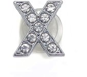 Diamond Shoe Charms Glitter Rhinestone Letter Silver Crystal Alphabet Shoe Decorations Jewelry Slider Bracelet Wristbands