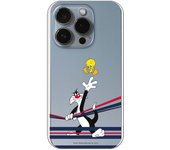 Funda original compatible con Iphone 14 Procon diseño de Sylvestre y Piolin azul y rojo
