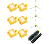 MIRTUX Kit para Roomba serie 700: 6 filtros, 1 Kit de cepillos centrales y 3 cepillos laterales