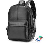 Mochila Portatil Cuero PU 15,6 Pulgadas Mochila Hombre Negocios Viaje Mochila Cabina Mochila Viaje Bolso Escolar para Escuela