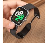 Leather Magnetic Buckle Strap For Xiaomi Band 9 Pro MI Band 8 Pro Bracelet For Redmi Watch 4 Smart Watch Replacement Wrist Band