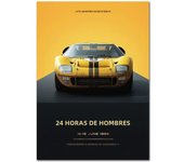 Le Mans GT40 Racing Car Canvas Art Poster | 80s Retro Wall Decor for Living Room - 24 Hour Race Print