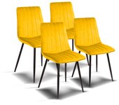 Furniture Style S.L. - Pack de 4 Sillas de Comedor Vintage Modelo Iria en Terciopelo