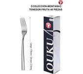 Mr.Spoon Serie Montaña Tenedores 12, 48 o 120 piezas,Acero inoxidable 18/0,Económico y funcional,Tenedor mesa largo 206mm,tenedor fruta 176mm,tenedor postre 137mm,Mango monobloque,Apto para lavavajillas,Empaque ecológico,Para casa,hotel,restaurante
