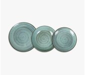 Amymark - Set de Vajilla La Mediterranea Miño Monaco Turquesa Brillo,Porcelana (12 piezas)