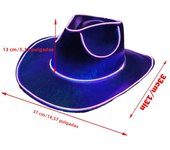 Light up Hats for Adults Party Headwear Cowboy Hat LED Hat Dress up Battery Operated Party Cowboy Hats Sparkly Cowboy Hat