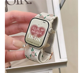 Retro Flower Strap For Apple Watch Band 49mm 40mm 44mm 45mm 41mm 38 42mm Elastic Nylon Band For iWatch Serie 3 4 5 6 SE 7 8