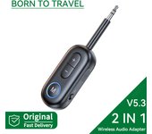2 in 1Bluetooth 5.3 Audio Adapter Receiver Transmitter 3.5mm AUX  For TV PC Car Audio Speakers Support Wireless Listening To Music Hands-Free Calls Navigation