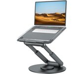 Soporte Portátil Altura Ajustable de , Soporte Ergonómico Ordenador Portátil con Base Giratoria de 360 Grados Laptop Stand Compatible con Todas Las Portátiles de 10-17", Gris