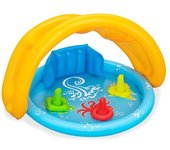 Bestway Piscina Hinchable Infantil Aprendizaje con Techo Desmontable 115x89x76 cm +6 Meses Jardin 52568