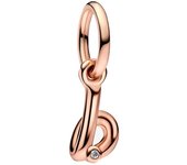 2023 New 925 Silver Plated Rose Gold Letter a-z Script Alphabet Dangle Charm Fit Pan Bracelet DIY Romantic Jewelry Gift