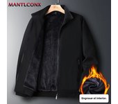 Fleece Lining Winter Jacket for Men Thick Stand Collar Solid Winter Jacket Men Coats Warm Business Casual Parka Outerwear Zip Up