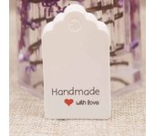 5x3cm DIY Made with love wedding tag card scallop heart shape valentines days gift /crafts/bakery /candy tag label 100opc/lot
