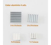 4pcs Aluminum Heatsink Cooler Kit Radiator Cooling for Raspberry Pi B+ 2/3/4 with Adhesive Tape