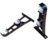 1/4Pcs Wall Curtain Rod Retainers Double Bracket Black Curtain Rod Hooks Curtain Rod Brackets Household Curtain Rod Hangers