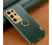 Luxury Crocodile Pattern Leather Phone Case For Samsung Galaxy S24 FE S23 S22 S21 Ultra Plus FE Note 20 9 8 Back Cover With Ring
