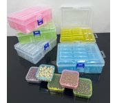 14-cell plastic storage box hand drill beaded accessories accessories box cover transparent PP box ins advanced large capacity