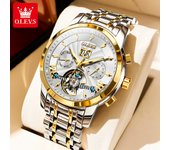 OLEVS 9965 Mens Watch Classic Hollow Out Automatic Mechanical Watch Original Movement Waterproof Luminous Calendar Year Moon