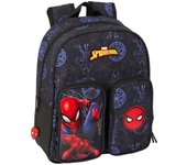 SAFTA  MOCHILA INFANTIL BOLSILLOS ADAPT. CARRO SPIDERMAN ATTACK SPIDER-MAN ATTACK 10x27x33 Cms.