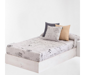 Lanovenanube - Edredón Ajustable para Cama Nido con Diseño Estampado de Viajes