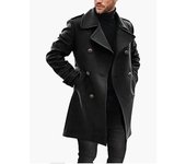 Fashion Men's Jacket Overcoat With Slim Casual Male Trench Coat Outerwears Double-Breasted Lapel Long Jackets Man