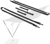 Correas de sujeción de sombrilla voladiza para evitar que la sombrilla gire con el viento. Protección contra el viento de la sombrilla con manivela de movimiento.