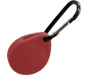 Ociodual Funda Protectora de Silicona Suave Elástica Blanda Llavero Compatible con AirTag Roja Cubierta Goma Gel Flexible