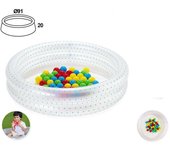 Piscina Inflable para Niños snowdvance｜Ø91cm × 20cm de Altura｜Incluye Pelotas de Colores｜Diseño de Tres Cámaras de Aire Antifugas｜Ideal para Bebés de 1 a 3 Años｜Uso Versátil en Interior y Exterior｜Piscina de Bolas, Agua o Arena