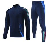 new Men sports set Italian   Fans shirt soccer Half Zipper Jacket Training wear games Jerseys  baseball Kit Tops and trousers