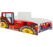 Cama de criança com colchão e estrado incluídos 160 x 80 Kobi Tractor Red
